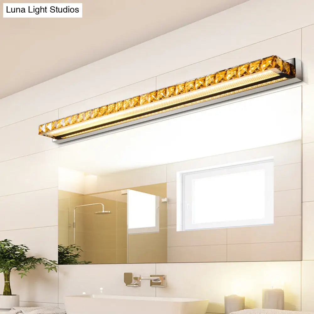 Modern Crystal Vanity Wall Light - Rectangular Luxury Style Single Fixture