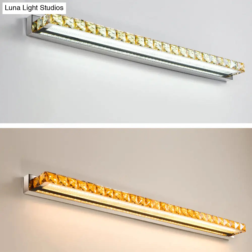 Modern Crystal Vanity Wall Light - Rectangular Luxury Style Single Fixture