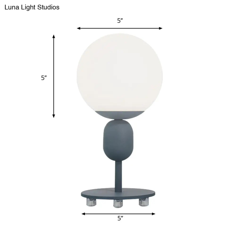 Modern Eye-Caring Desk Light With Orb Shade - Perfect For Childs Bedroom