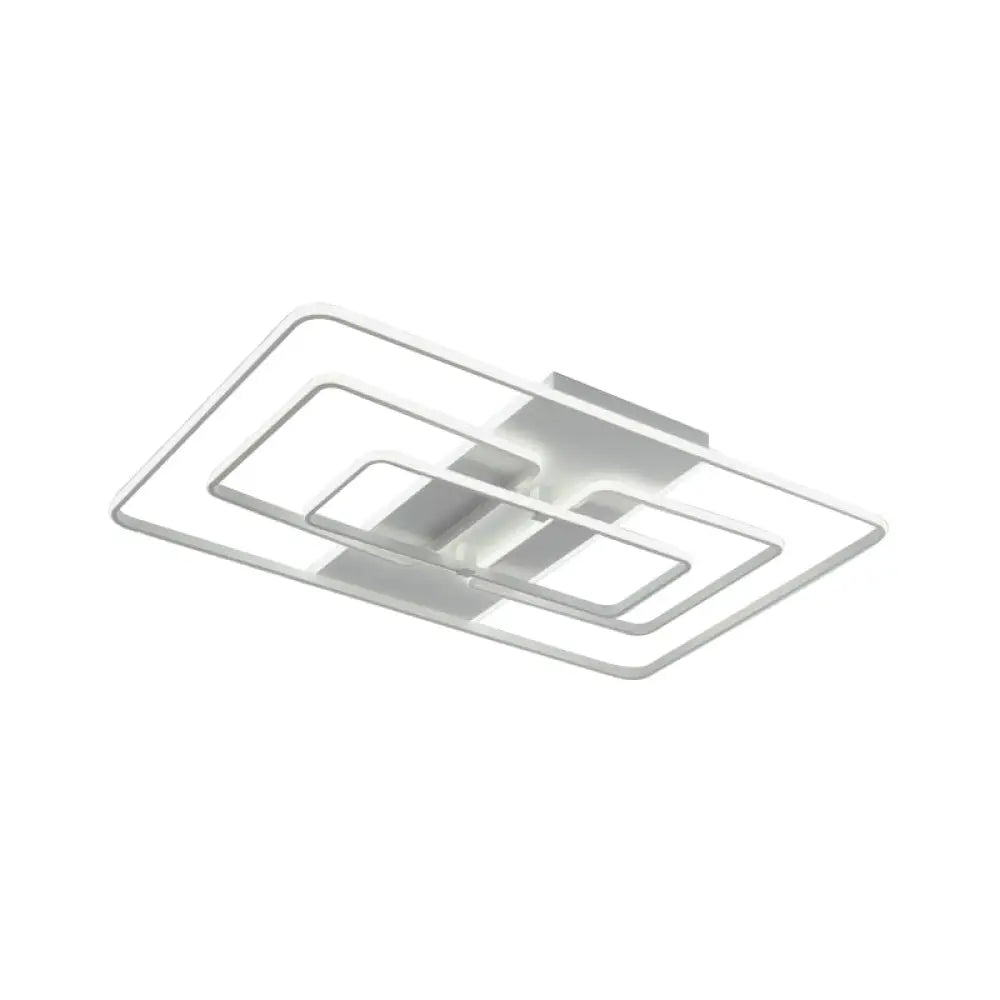 Modern Flush Mount Acrylic Frame With Led Lighting - Rectangle White/Black Warm/White Light