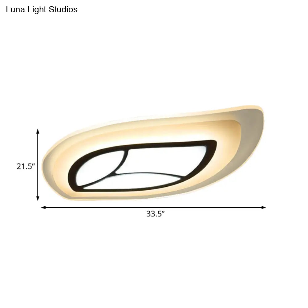 Modern Flush Mount Leaf Ceiling Light: 21.5’/35.5’/39’ Acrylic Wide In Warm/White For Bedroom