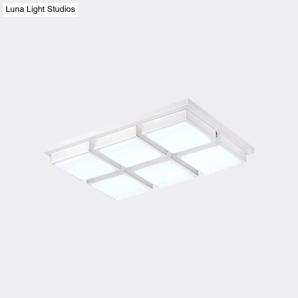 Modern Flush Mount Light With Acrylic Panels - Black/White 6/9 Lights Warm/White Living Room