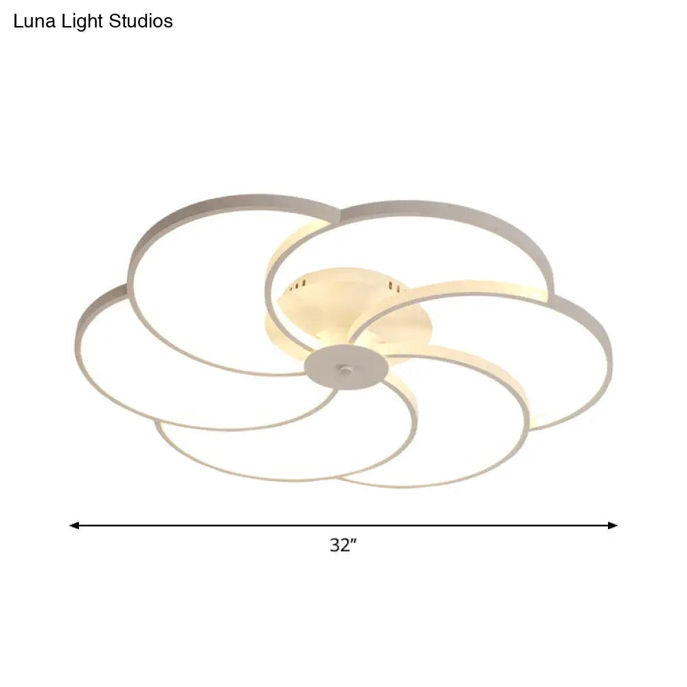 Modern Flushmount Floweret Led Ceiling Light Fixture 18’/21.5’/32’ Metal Design In Warm/White