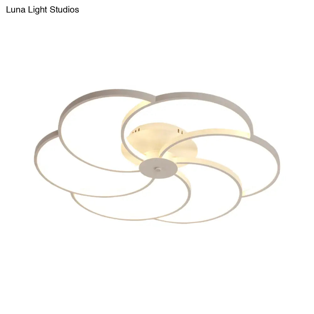 Modern Flushmount Floweret Led Ceiling Light Fixture 18’/21.5’/32’ Metal Design In Warm/White