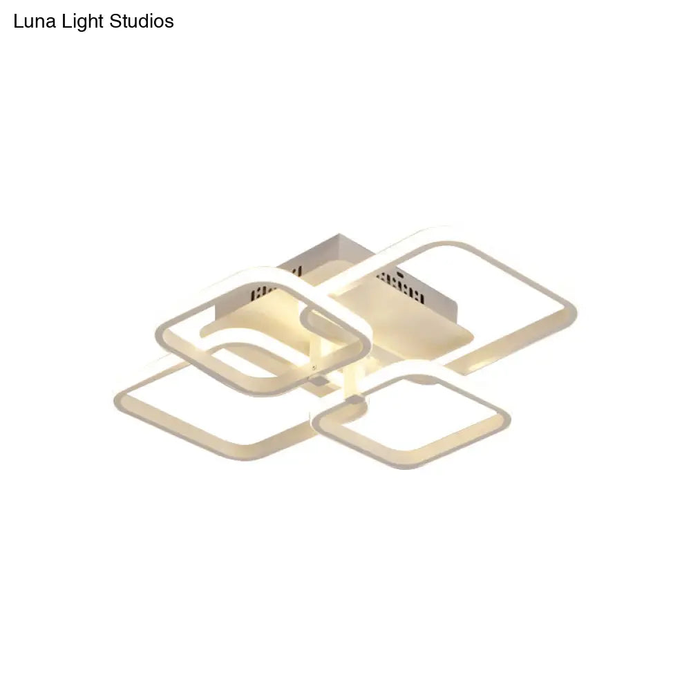 Modern Geometric Flush Light Acrylic Led Ceiling - 4/6/8 Lights Warm/White