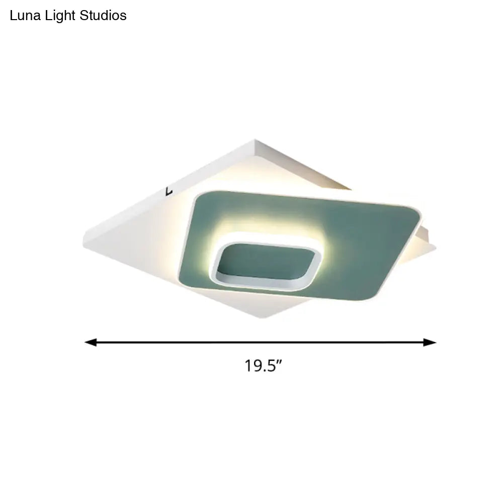 Modern Geometric Flush Nordic Metal & Acrylic Integrated Led Ceiling Light