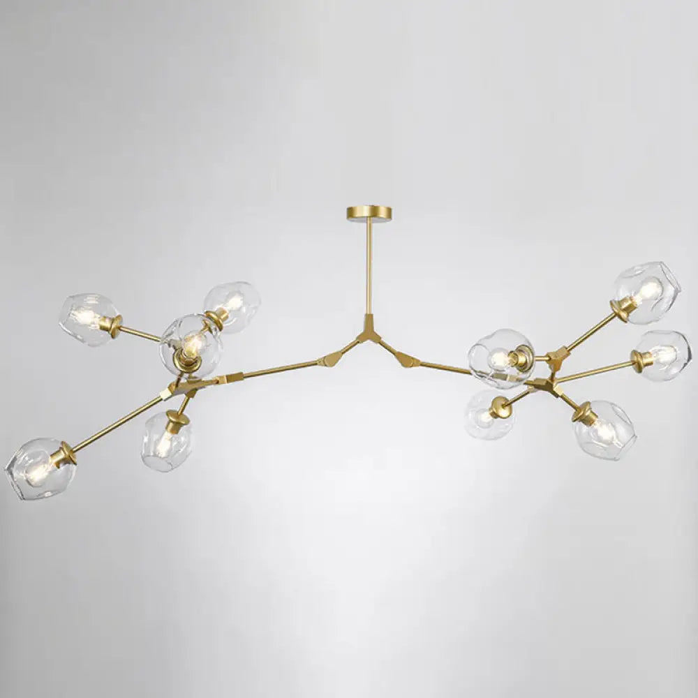 Modern Glass Chandelier For Living Room- Branching Suspension Light 10 / Gold