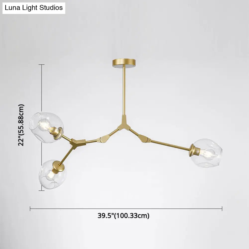 Modern Glass Chandelier For Living Room- Branching Suspension Light