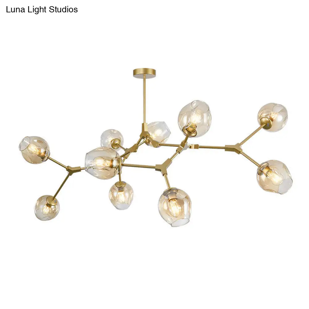 Modern Glass Chandelier For Living Room- Branching Suspension Light