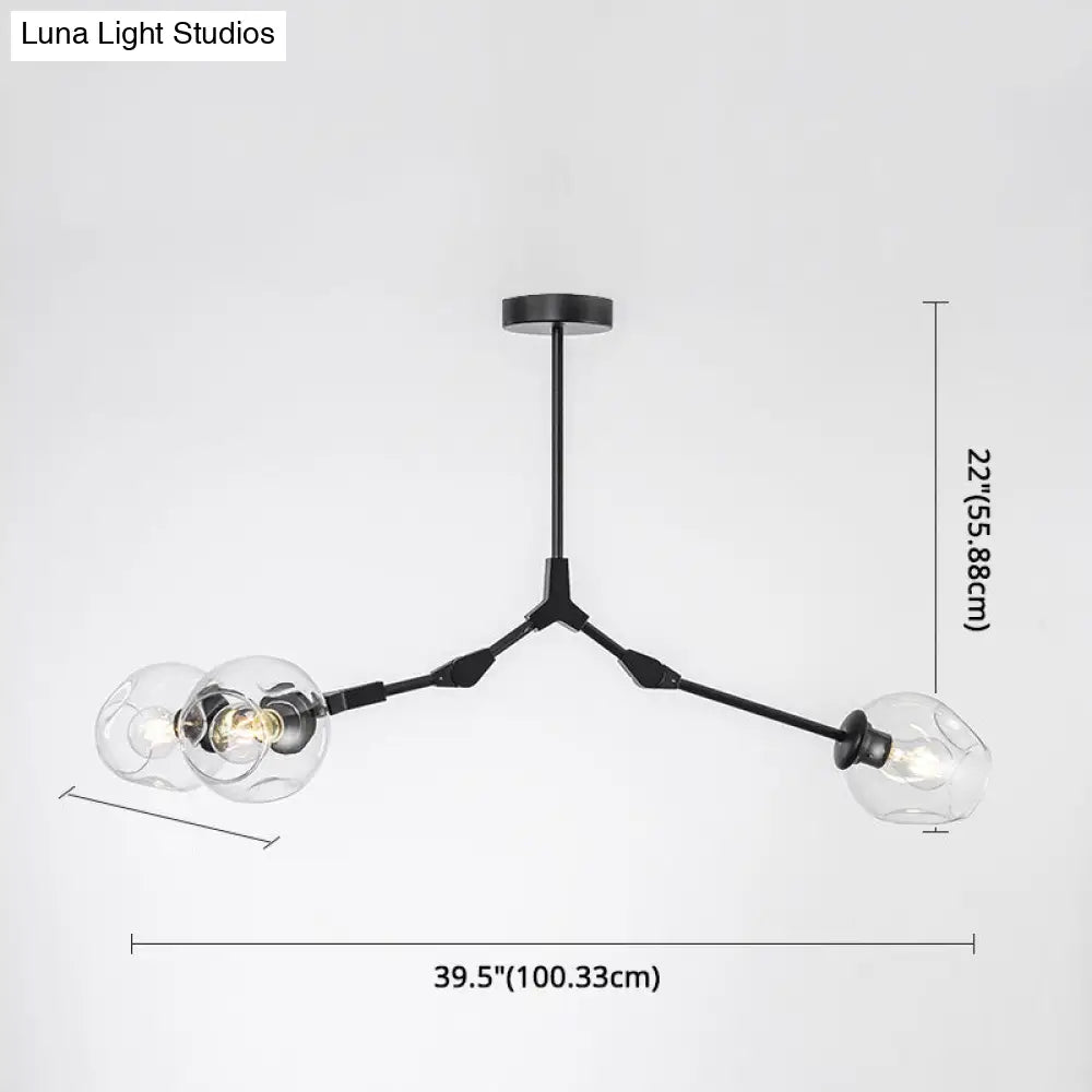 Modern Glass Chandelier For Living Room- Branching Suspension Light