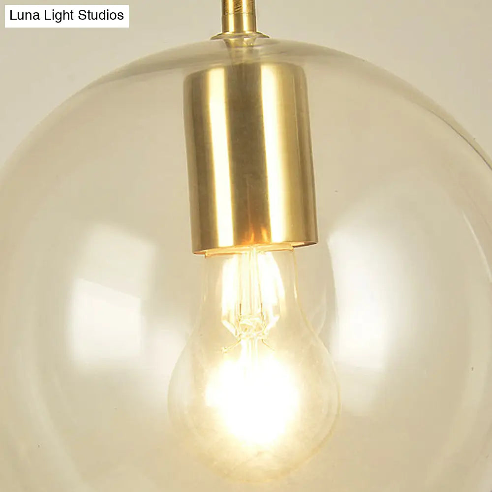 Modern Glass Globe Pendant Light - 1 Head 8’’/12’’ Wide - Stylish Dining Room Hanging Lamp Kit