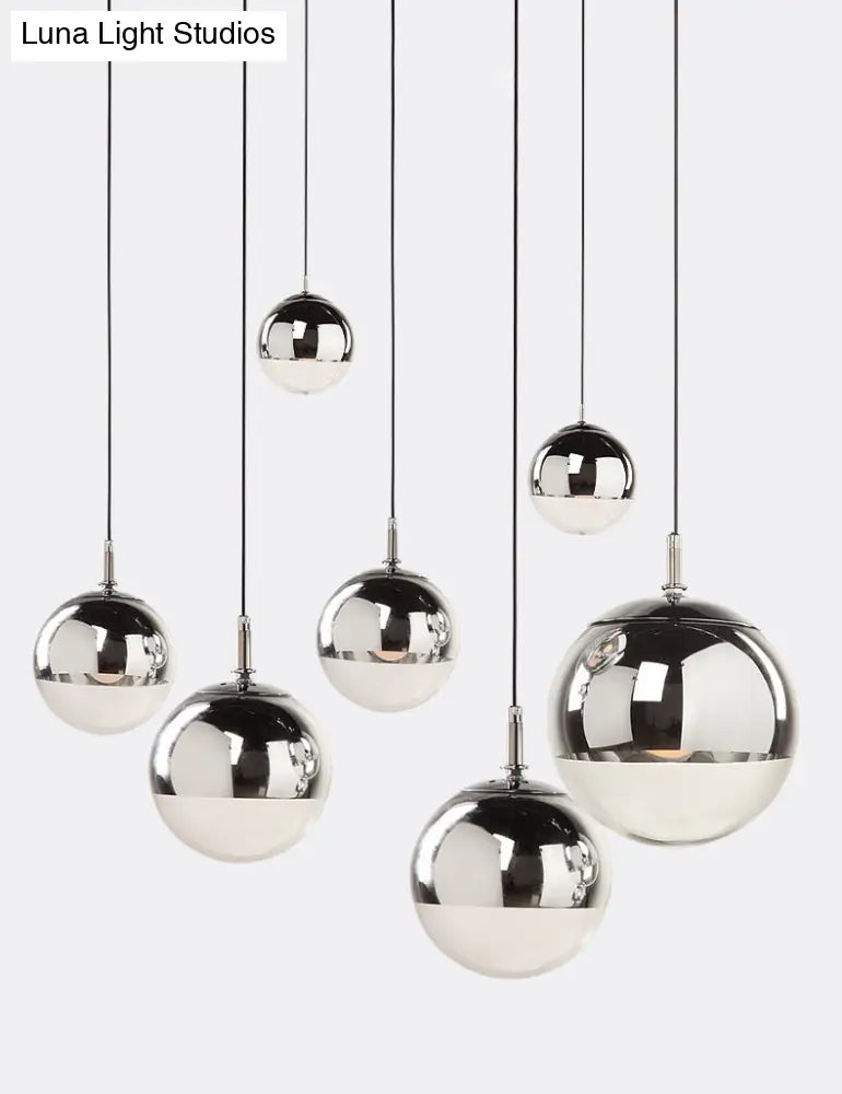 Modern Globe Pendant Light: Simple Glass Fixture For Restaurants