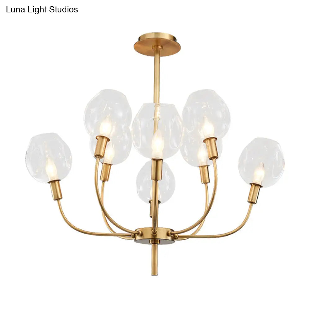 Modern Gold Pendant Light With Clear Glass Shade - Ideal For Restaurants And Foyers