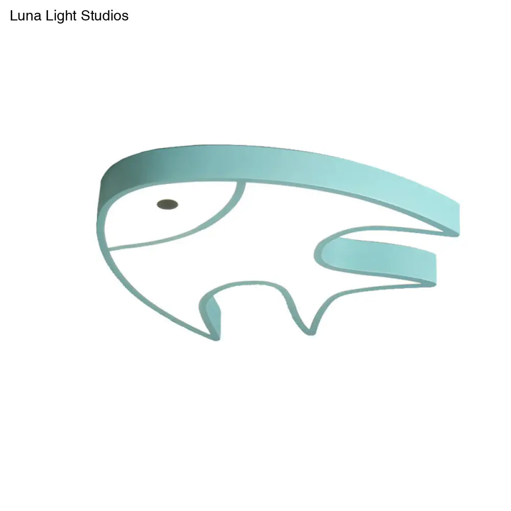 Modern Green Fish Ceiling Light For Nursing Room