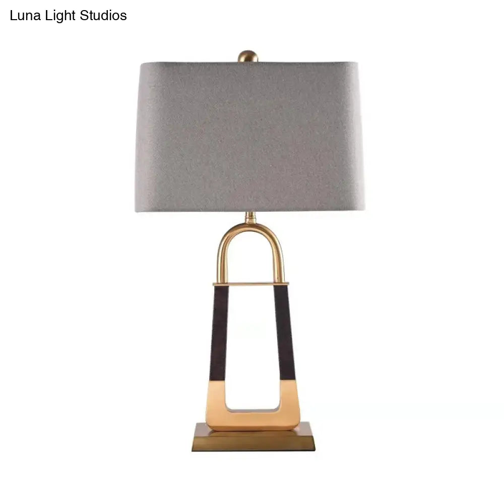 Modern Grey Study Lamp With Tapered Shade - Ideal For Bedroom And Reading