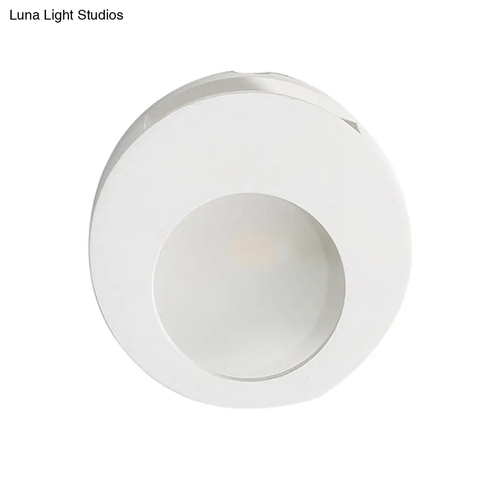 Modern Gypsum Wall Sconce Lamp - 1 Light Led Lighting In White For Living Room