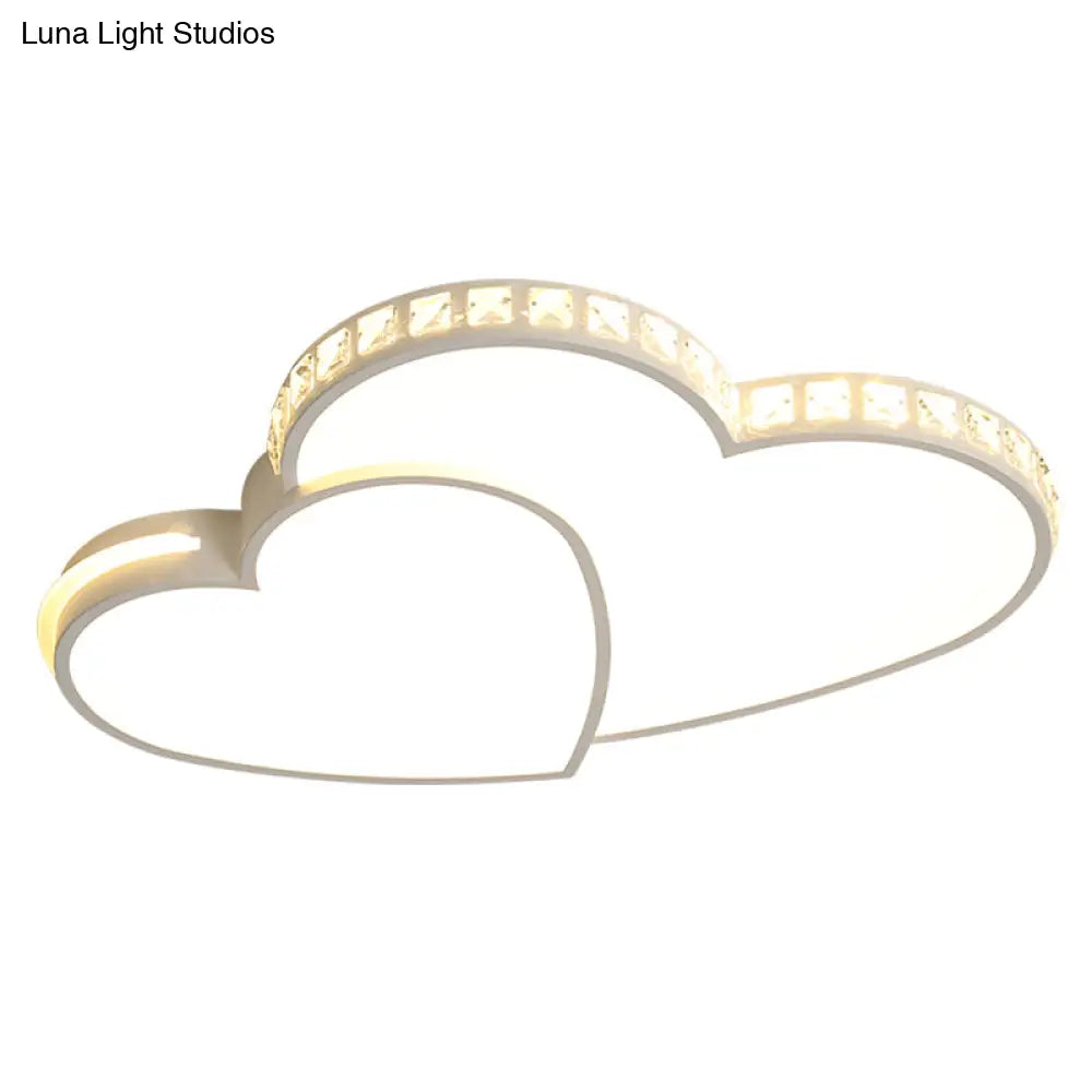 Modern Heart Flush Mount Ceiling Light Fixture For Bedroom