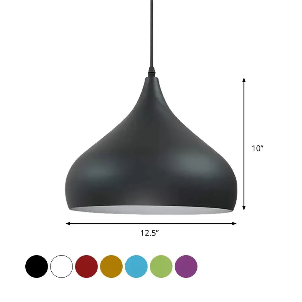 12.5/16.5 Wide Dome Pendant Lighting Modern Iron Hanging Light - 1 Black/White/Red
Note: Although