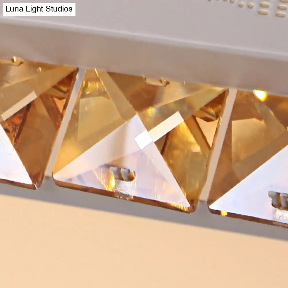 Modern K9 Crystal Led Ceiling Light - Flush Mount Acrylic Shade Remote Control Dimming