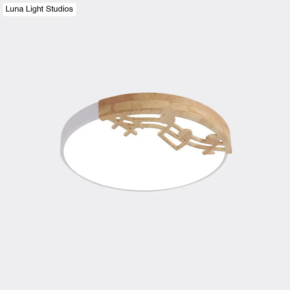 Modern Led Ceiling Lamp With Acrylic Shade: Green/White/Gray Round Flush Light For Bedroom