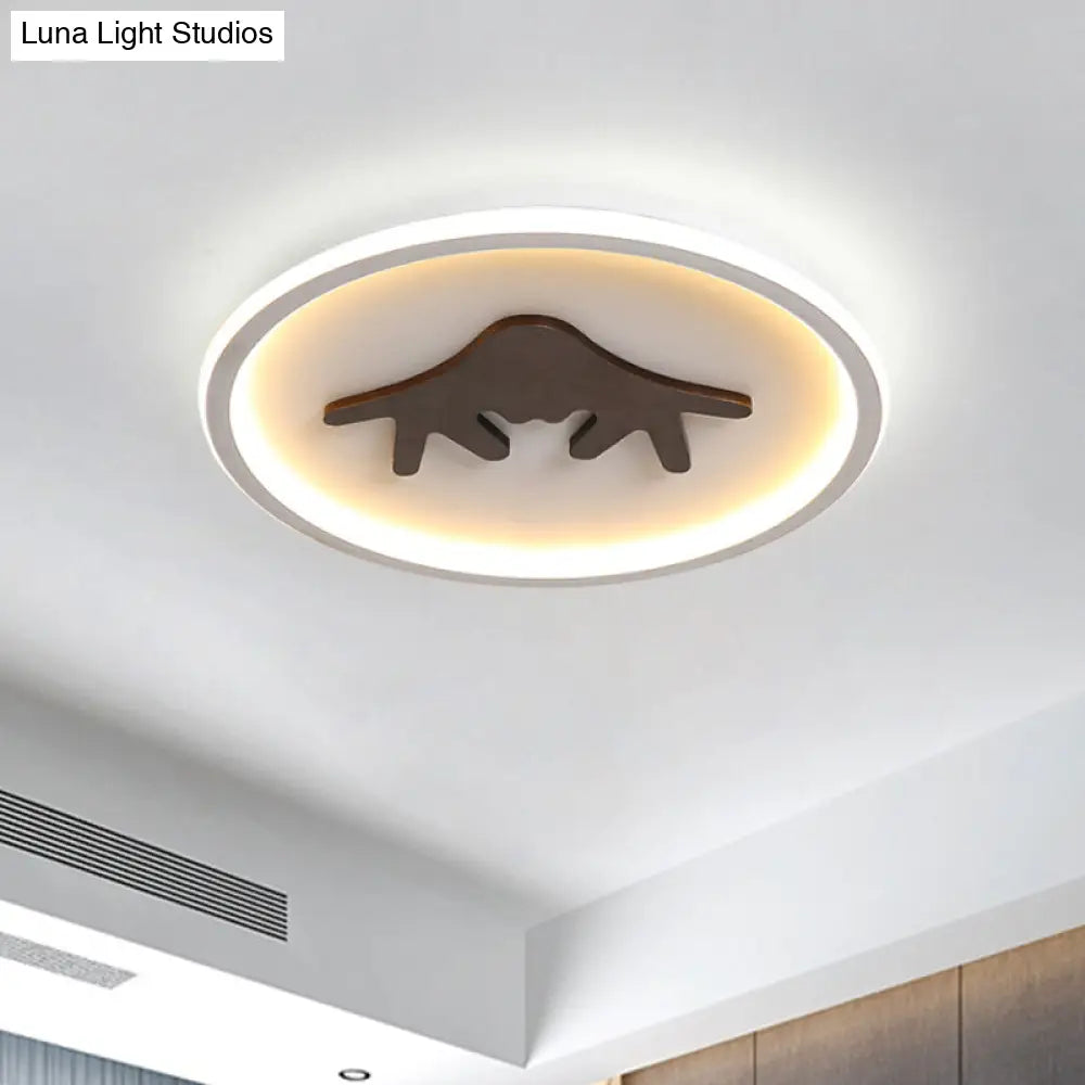 Modern Led Deer Flush Mount Acrylic Ceiling Light For Bedroom - Grey/White/Green