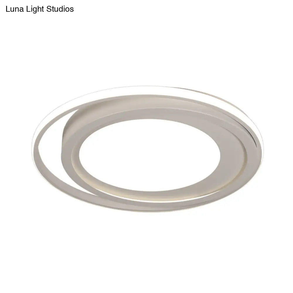 Modern Led Flush Mount Acrylic Round Lighting In White/Black For Bedroom White/Warm Light