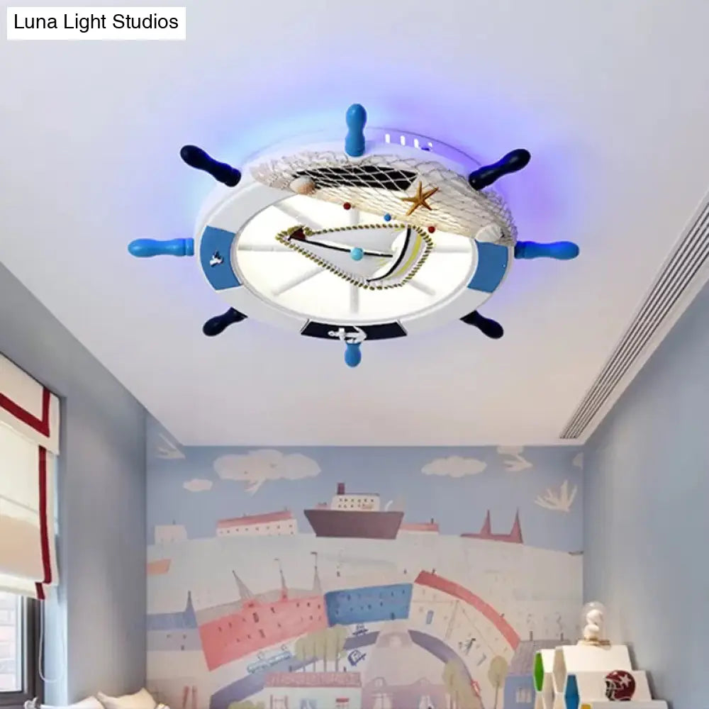 Modern Led Flush Mount Ceiling Light For Child’s Mediterranean - Style Bedroom