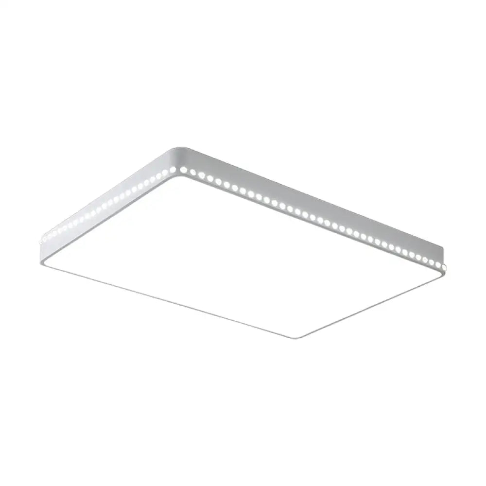 Modern Led Flush Mount Ceiling Light In White/Gold With Crystal Accents