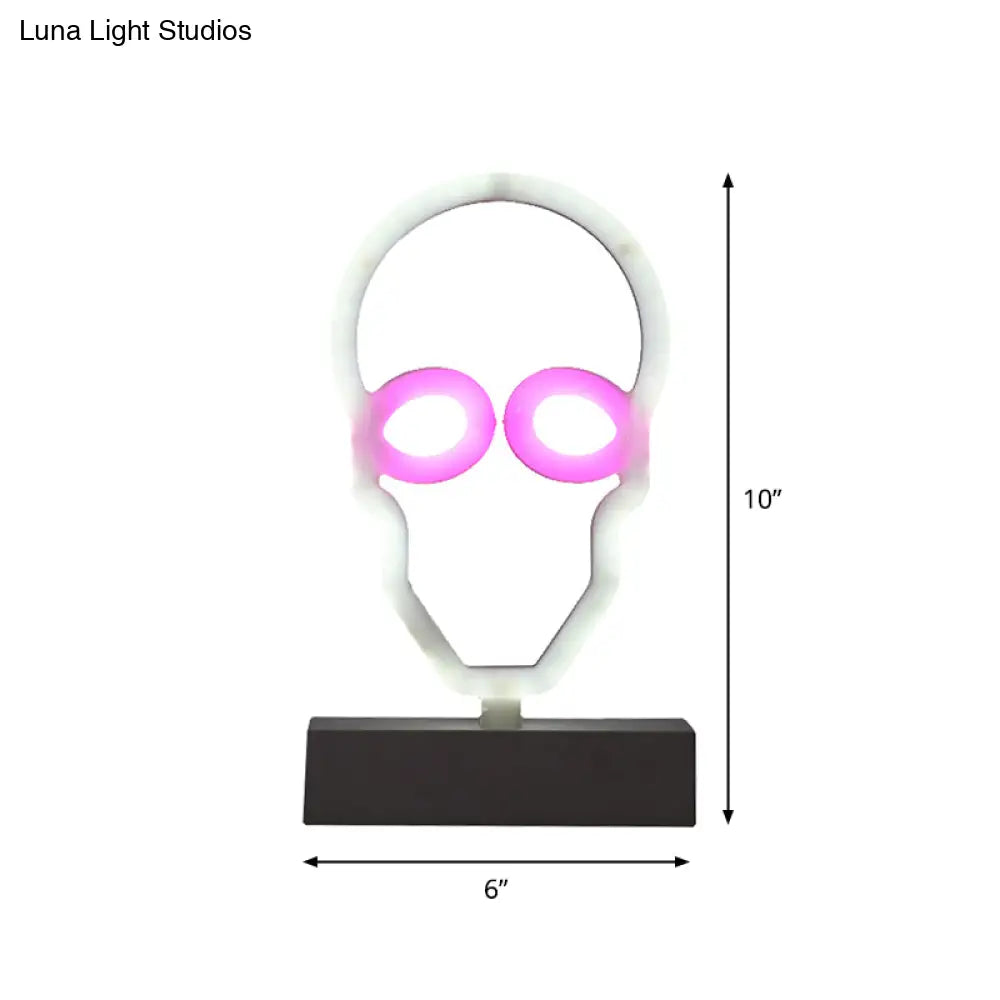 Modern Led Geometrical Nightstand Lamp - White Plastic Bedside Light For Bedroom