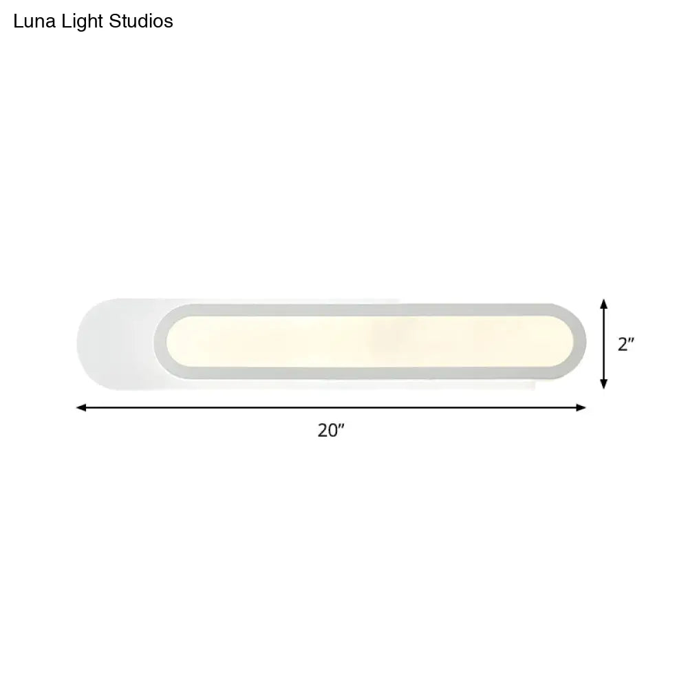 Modern Led Vanity Light With Acrylic Shade - White Wall Sconce Warm/White 12/18/20 Wide