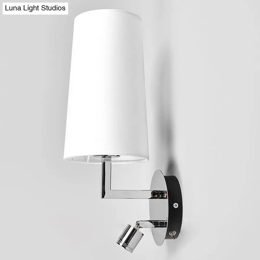 Modern Led Wall Sconce Light In Chrome With Round/Rectangle Canopy