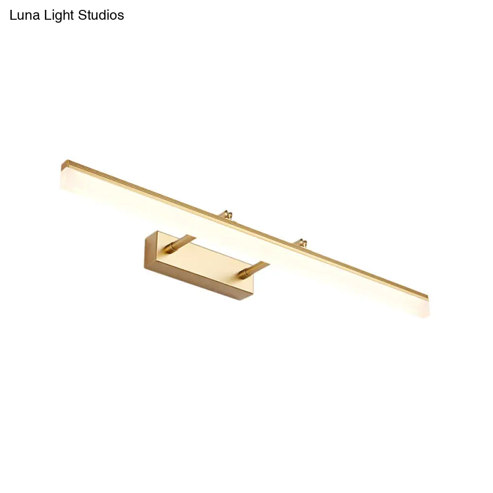 Modern Linear Acrylic Vanity Lamp: 16/19.5 Led Gold Wall Lighting Fixture