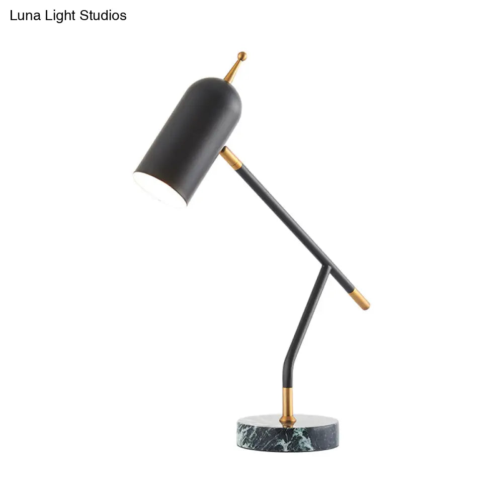 Modern Marble Dome Nightstand Lamp: Brass/Black Table Light For Study Room