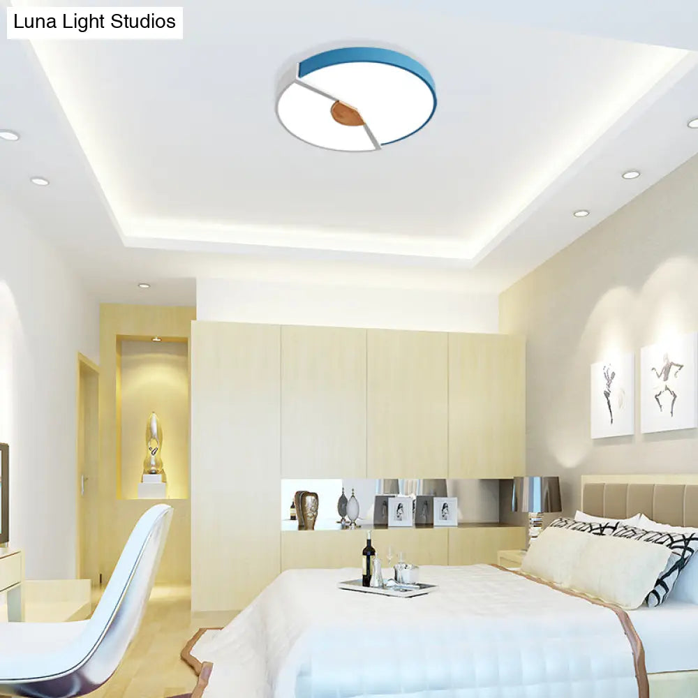 Modern Metal Flush Light With Integrated Led Bulb Black/Pink/Yellow Ceiling Mounted Lamp Multiple