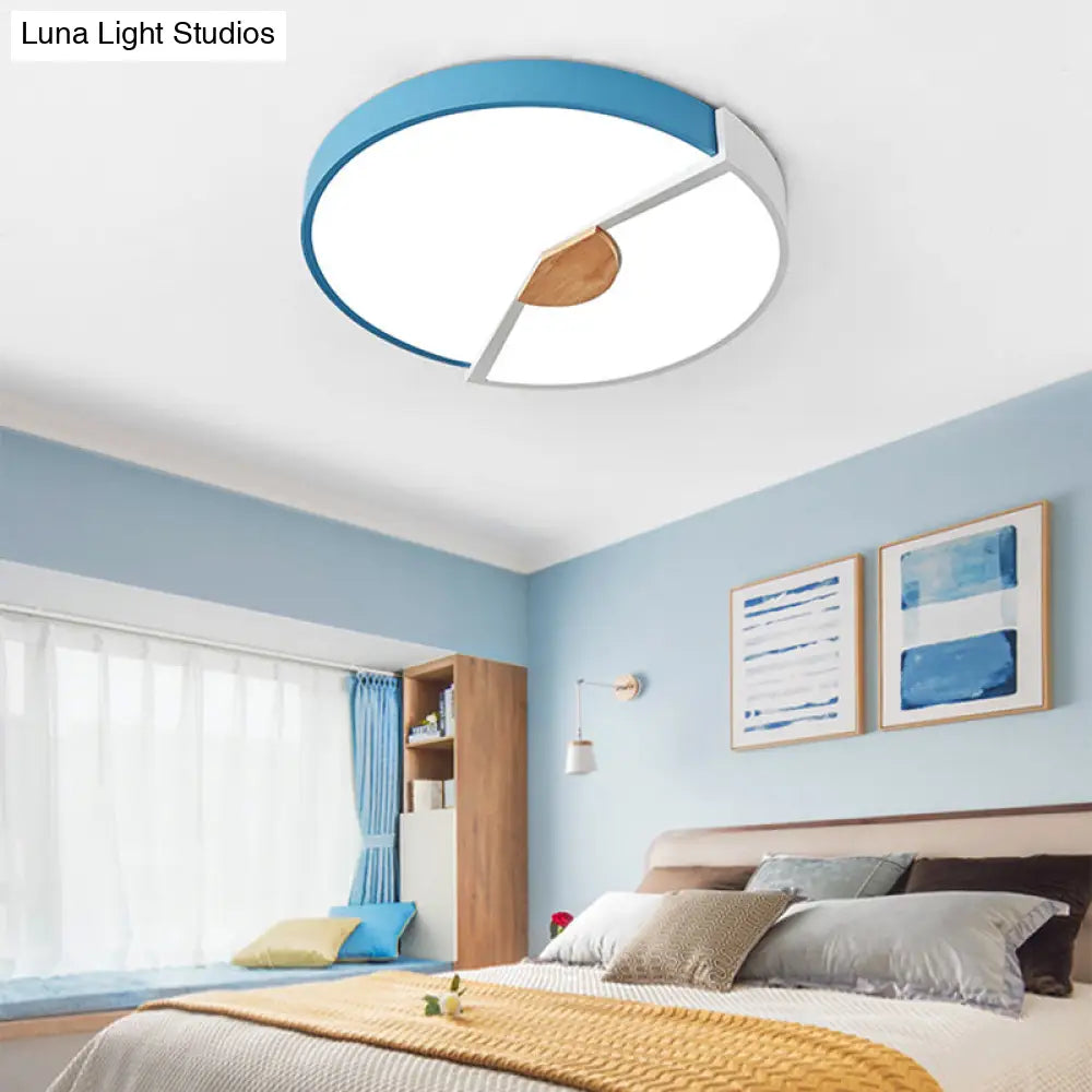 Modern Metal Flush Light With Integrated Led Bulb Black/Pink/Yellow Ceiling Mounted Lamp Multiple