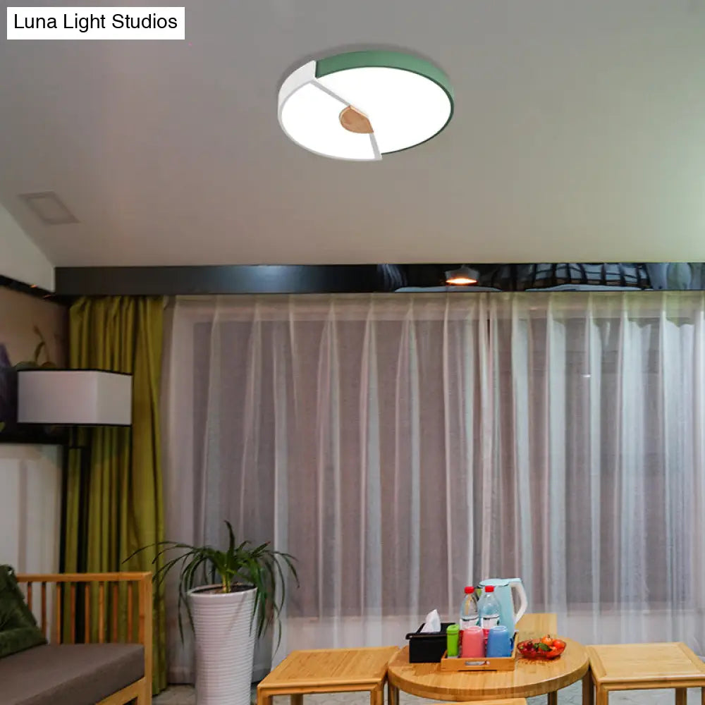 Modern Metal Flush Light With Integrated Led Bulb Black/Pink/Yellow Ceiling Mounted Lamp Multiple