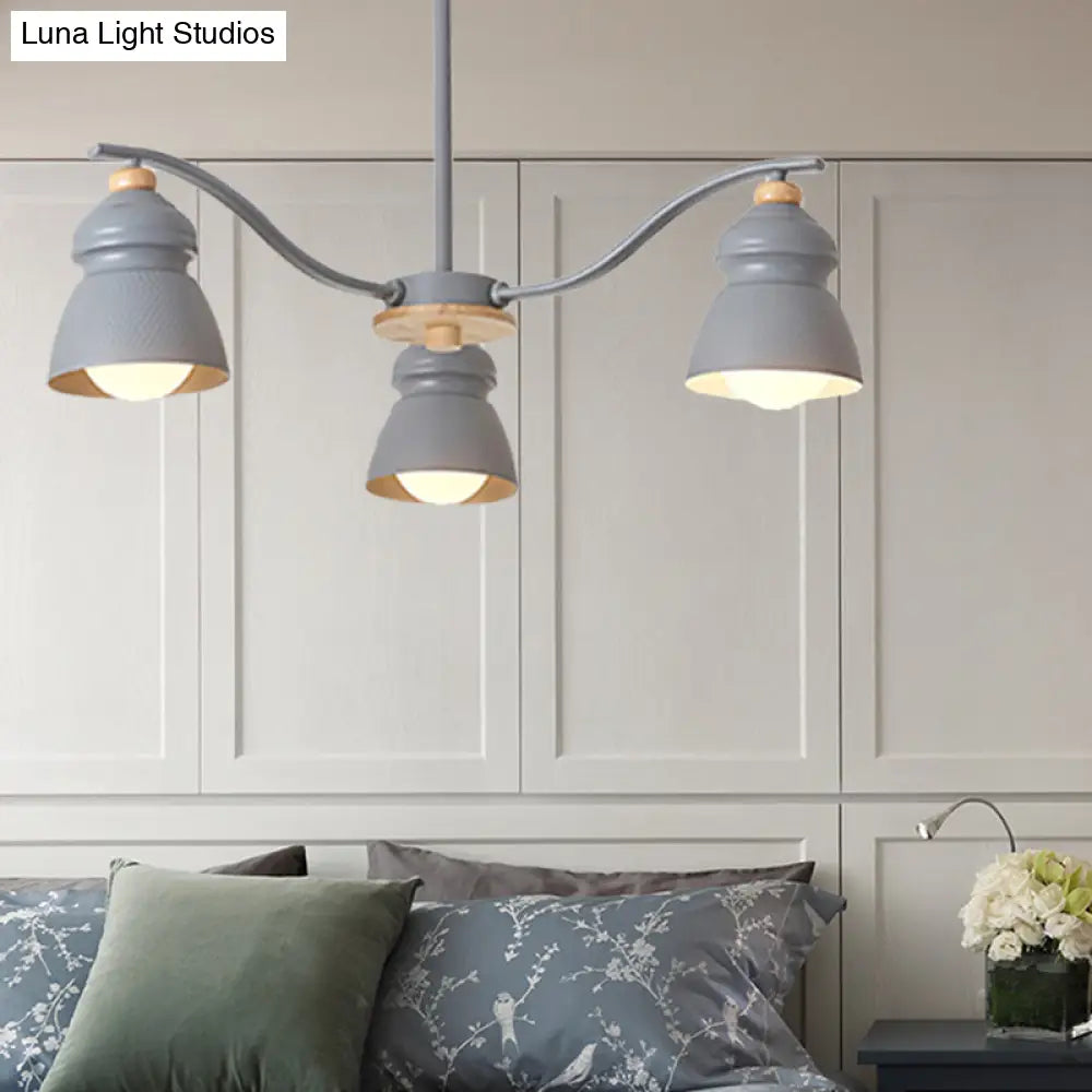 Modern Metal Gourd Pendant Chandelier: Stylish Bedroom Hanging Light Fixture