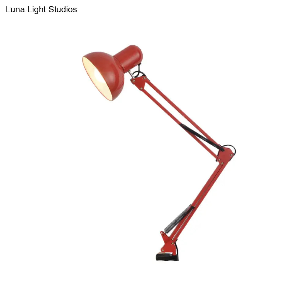 Modern Metal Shade Desk Lamp - Stylish Adjustable 1 Bulb Light For Bedroom Reading