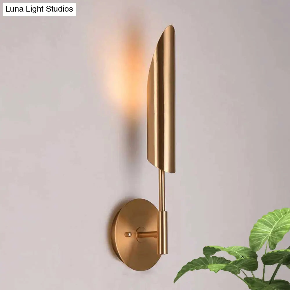 Modern Metal Wall Lamp Sconce With Brass Finish Led Lighting - Tube Up-Down Mount