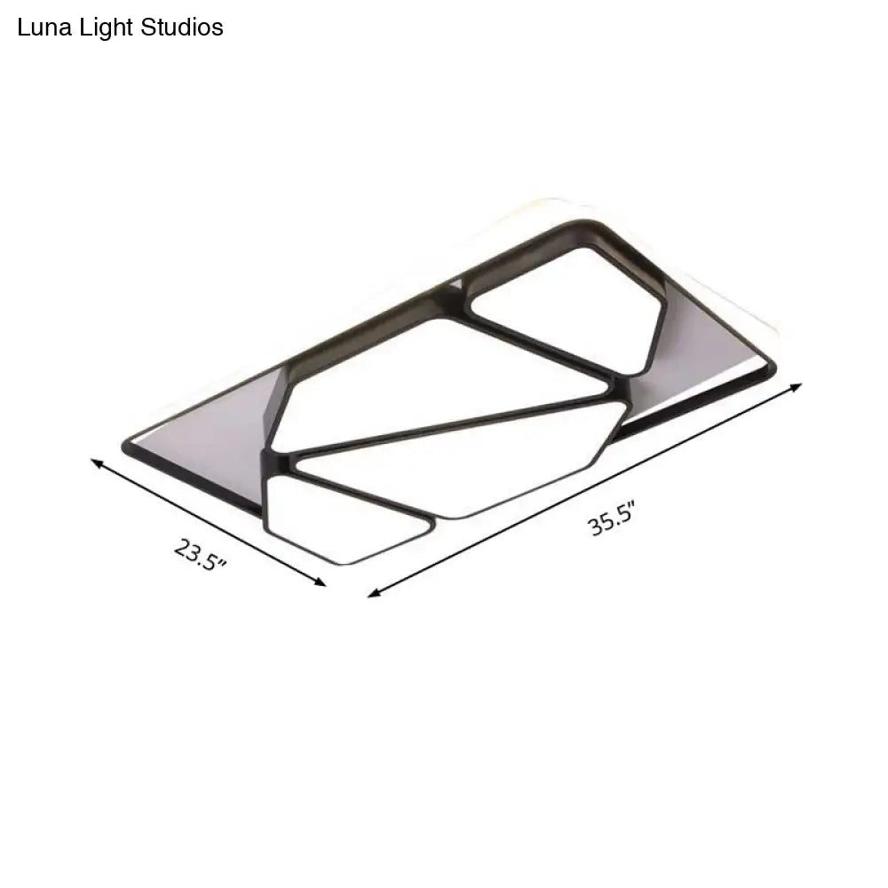 Modern Metallic Black & White Splicing-Block Led Flush Ceiling Light - 16’/19.5’/35.5