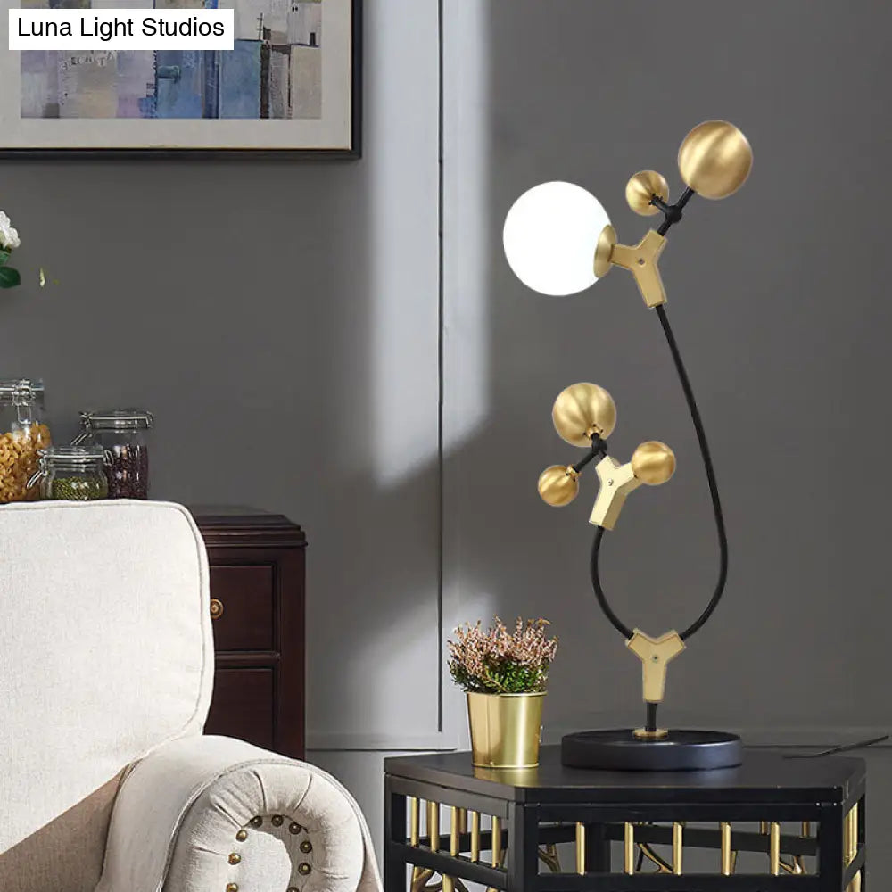 Modern Metallic Led Nightstand Lamp In Black And Gold For Stylish Living Rooms