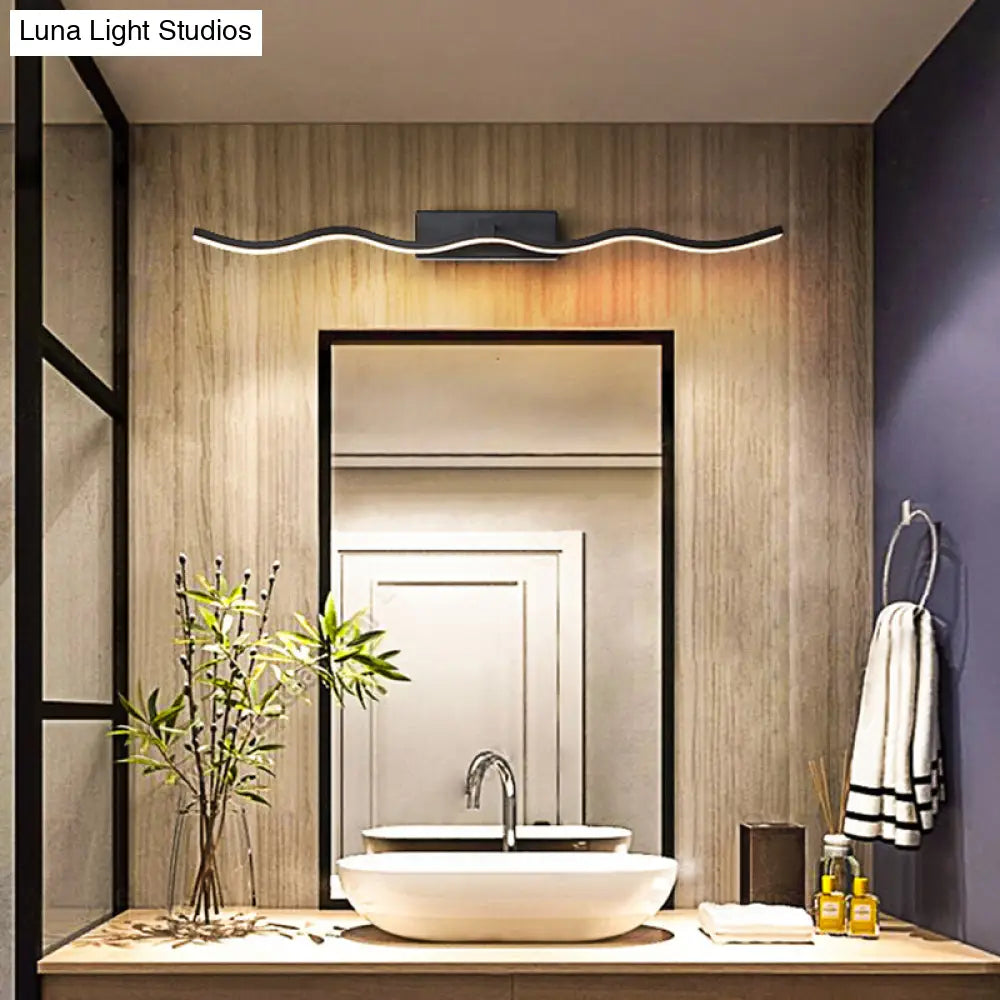 Modern Minimalist Metal Wall Vanity Light With Waving Design