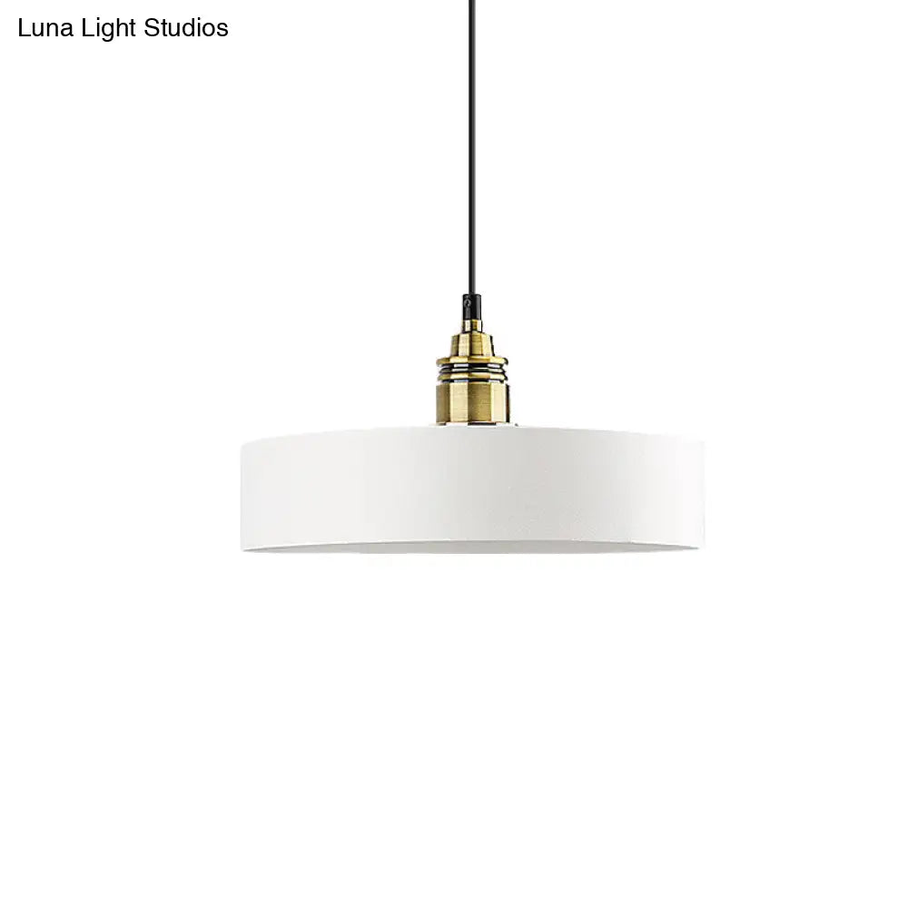 Modern Monochrome Round Shade Hanging Light - Stylish Aluminum Pendant For Study Room