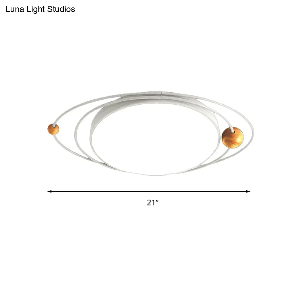 Modern Nordic Led Ceiling Lamp With Round Acrylic Design - 21’/26’/31’ Gray/Green/White