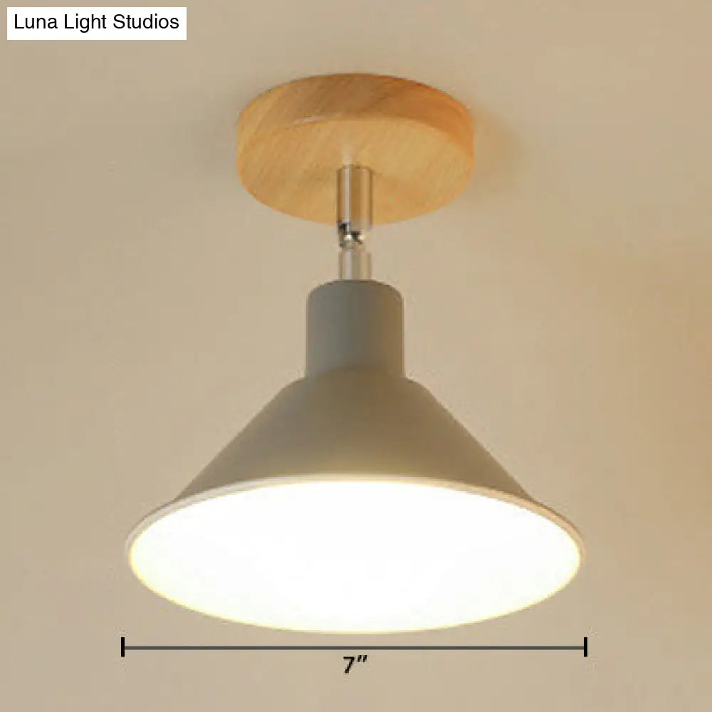 Modern Pink & Orange Ceiling Light: Stylish Semi-Flush Mount For Corridor