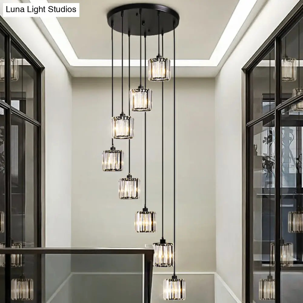 Modern Shaded Glass Multi-Light Pendant For Living Room Ceiling