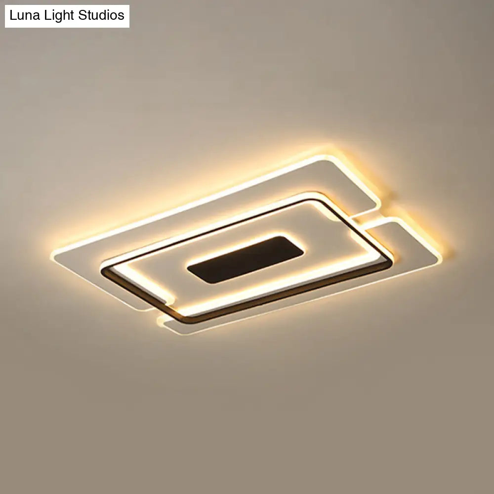 Modern Slim Led Ceiling Light For Living Room In Black And White