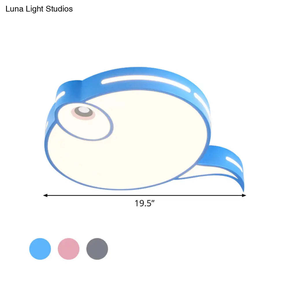 Modern Tadpole Ceiling Light - Acrylic Led Flush Mount In Gray/Blue/Pink