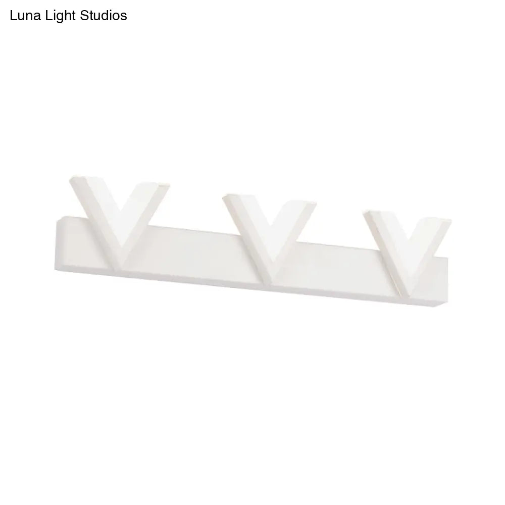 Modern V-Shaped Led Vanity Light: Acrylic Bathroom Mirror Lamp (2/3-Light Warm/White)