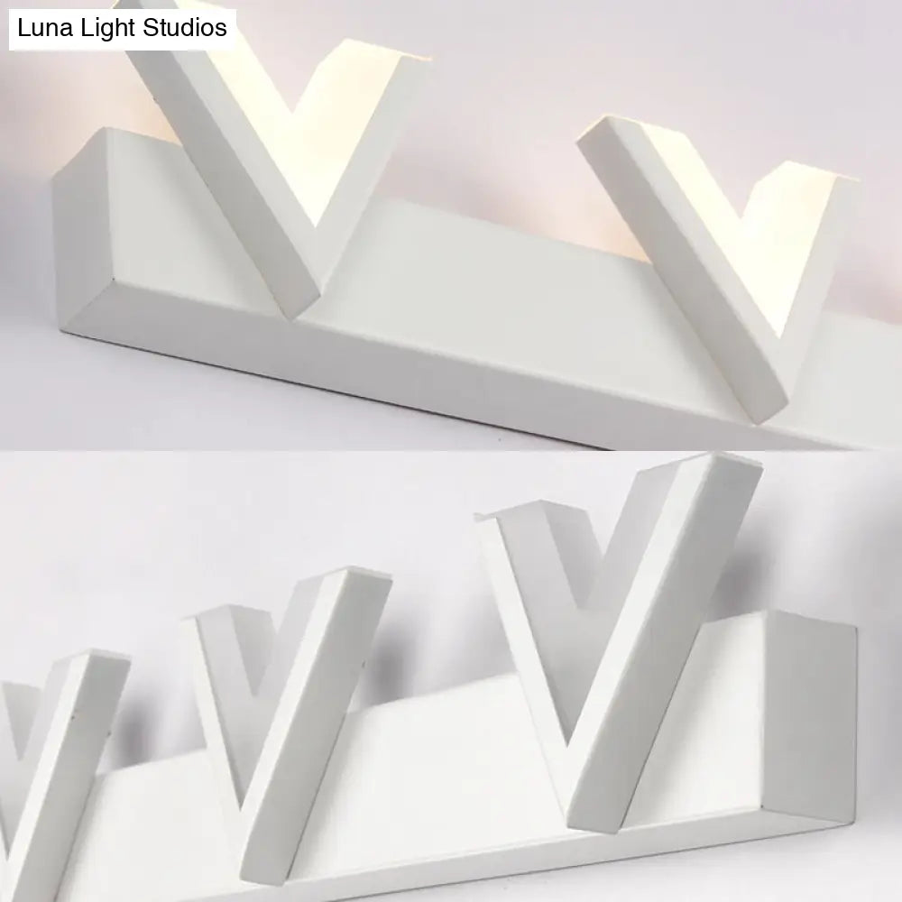 Modern V-Shaped Led Vanity Light: Acrylic Bathroom Mirror Lamp (2/3-Light Warm/White)